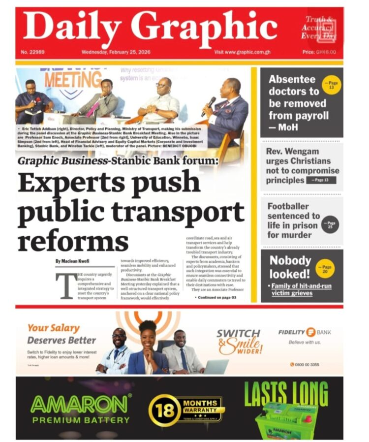 Today’s Front pages: Wednesday, February 25, 2026