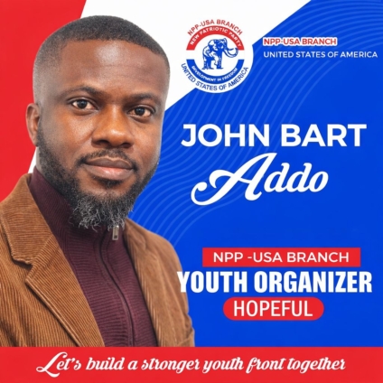 John Bart Addo declares bid for NPP USA Branch Youth Organiser position