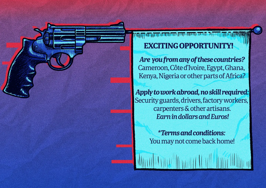 Techniques used to recruit and co-opt African nationals into fighting in the Russian-Ukrainian war