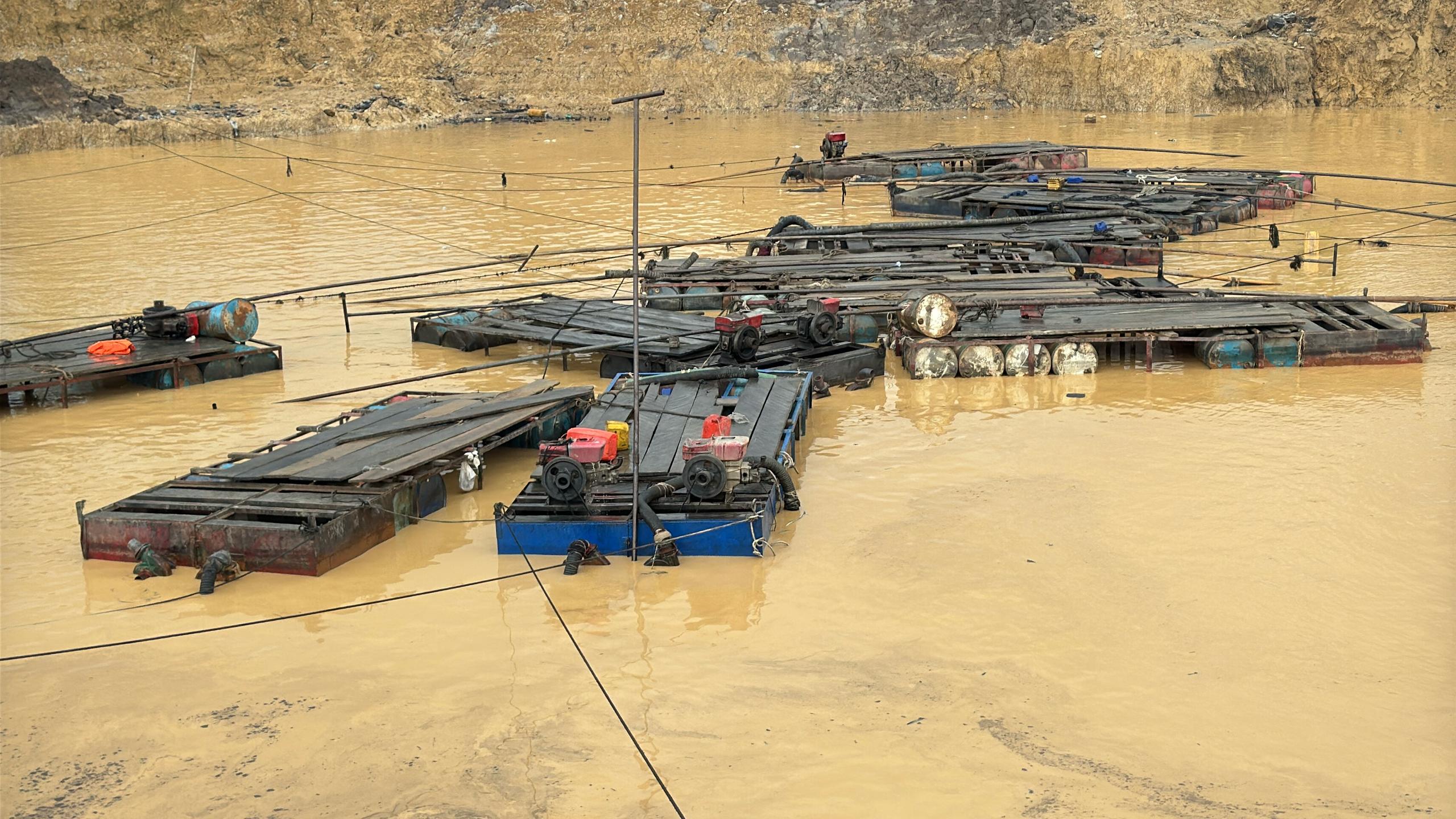 Changfans, water pumping machines burnt in Jomoro during anti-galamsey operations